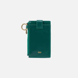 HOBO Ring Credit Card Wristlet Polished Leather | Alpine Green