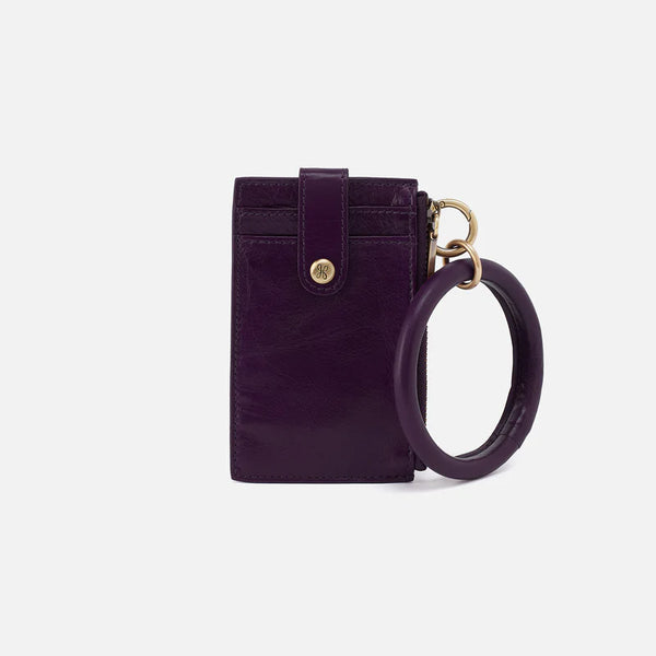 HOBO Ring Credit Card Wristlet Polished Leather |Deep Purple