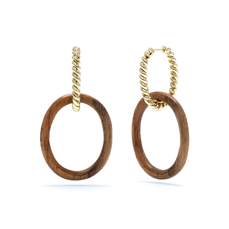 Capucine De Wulf Earth Goddess Link Earrings - Teak