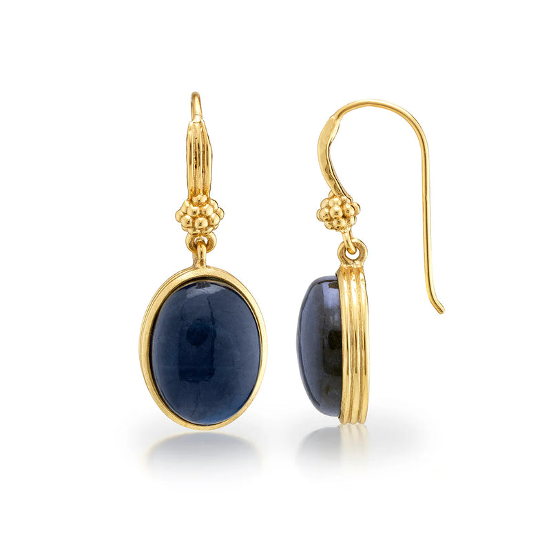 Capucine De Wulf Cleopatra Oval Drop Earrings - Blue Labradorite