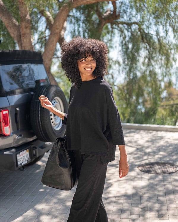 Mersea Catalina Slub Tee | Black