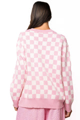 Queen of Sparkles Checkered Reindeer Sweater