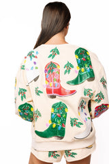 Queen of Sparkles Christmas Cowboy Boots Sweatshirt