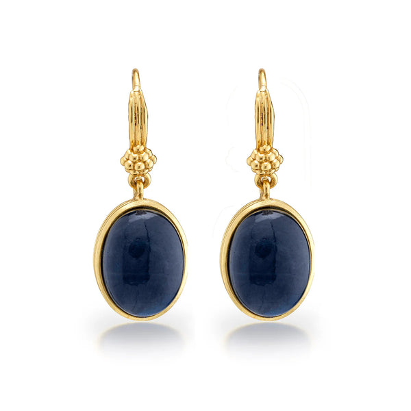 Capucine De Wulf Cleopatra Oval Drop Earrings - Blue Labradorite