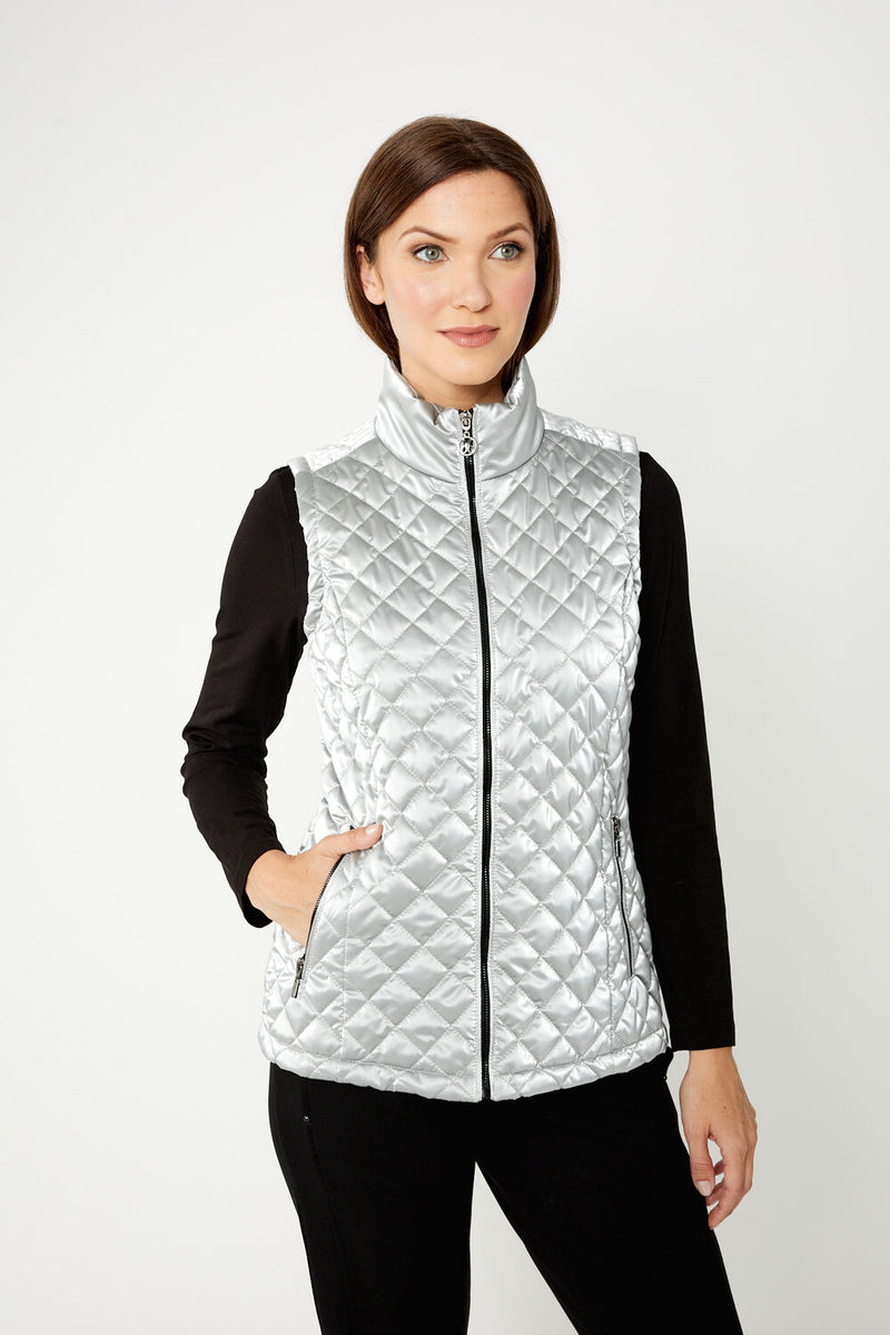 Dolcezza Woven Vest-Silver