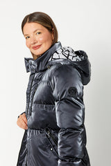 Dolcezza Solid Puffer Coat-Steel