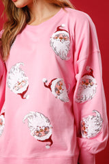 Fantastic Fawn Sequin Santa Sweatshirt | Pink