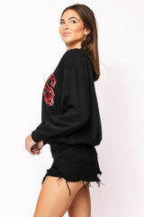 Queen Of Sparkles Licensed Arkansas Black with Multi Jewel Letter Sweatshirt