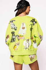 Queen Of Sparkles Lime Green Halloween Dogs Sweatshirt