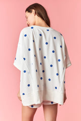 Peach Love Polka Dot Frech Terry Sweatshirts