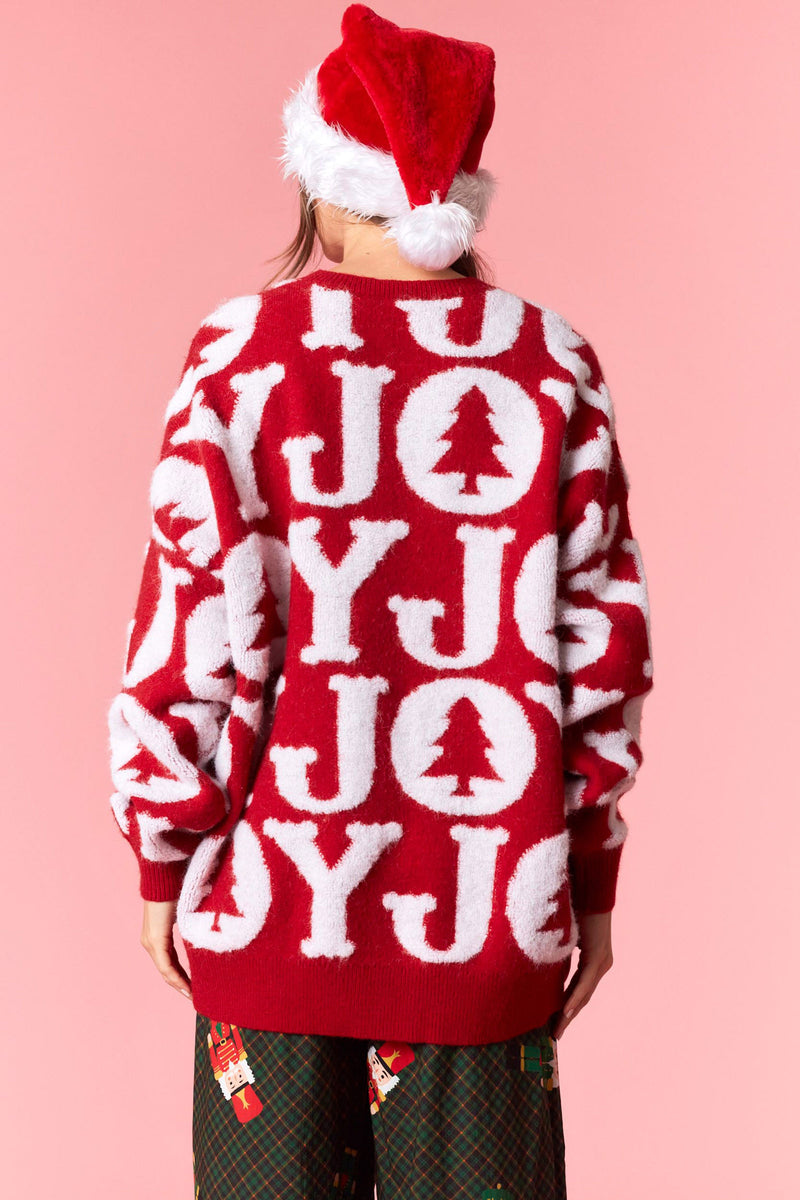 Peach Love Joy 3d Yarn Detail Pullover Sweater | Red