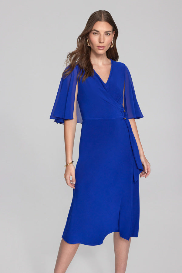 Joseph Ribkoff Silky Knit Fit and Flare Dress 231757S24 Royal Sapphire