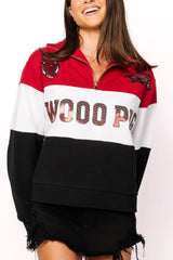 Queen Of Sparkles Licensed Arkansas Quarter Zip Colorblock Sweatshirt