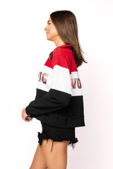 Queen Of Sparkles Licensed Arkansas Quarter Zip Colorblock Sweatshirt