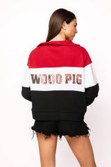 Queen Of Sparkles Licensed Arkansas Quarter Zip Colorblock Sweatshirt