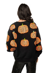 Queen of Sparkles Leopard Pumpkin Sweatshirt