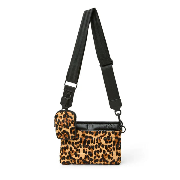 Think Royln Downtown Crossbody | Wild Leopard Pony and Pearl Black