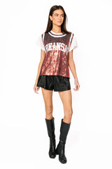 Queen Of Sparkles Licensed Arkansas Full Basketball Jersey Tee