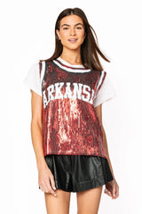 Queen Of Sparkles Licensed Arkansas Full Basketball Jersey Tee