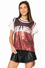 Queen Of Sparkles Licensed Arkansas Full Basketball Jersey Tee