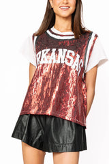 Queen Of Sparkles Licensed Arkansas Full Basketball Jersey Tee