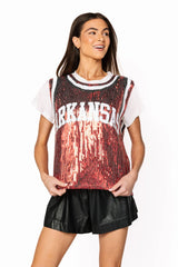 Queen Of Sparkles Licensed Arkansas Full Basketball Jersey Tee