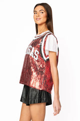 Queen Of Sparkles Licensed Arkansas Full Basketball Jersey Tee