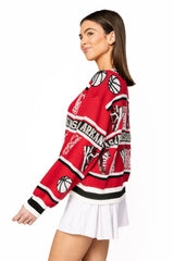 Queen Of Sparkles Licensed Arkansas Full Basketball Rhinestone Icon Cardigan