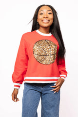 Queen Of Sparkles Red Jeweled Basketball Sweatshirt