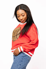 Queen Of Sparkles Red Jeweled Basketball Sweatshirt