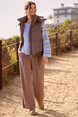 Tribal Quilted Puffer Vest with Removable Hood | Fossil