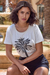 Tribal Cotton Slub Embroidered Crewneck Tee | Canvas