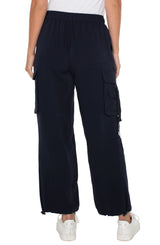 Liverpool Pull On Parachute Cargo Pant Lunar Blue