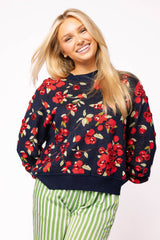 Queen Of Sparkles Navy Cranberries Sweater