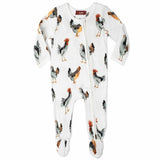 Milkbarn Chicken Organic Cotton Zipper Footed Romper