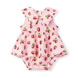 Milkbarn Strawberry Ruffle Collar One Piece Dress