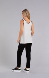 Sympli Tipped Reversible Go to Tank Relax Ivory/Black