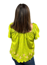 Ivy Jane Scalloped Hemmed Top-Lime