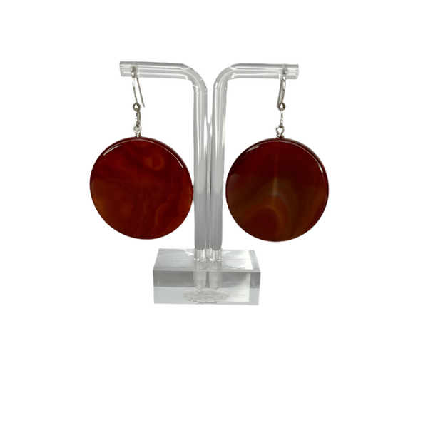 Simon Sebbag Round Red Agate Earring