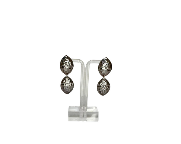 Simon Sabbag Double Hammered Drop Earring-Silver