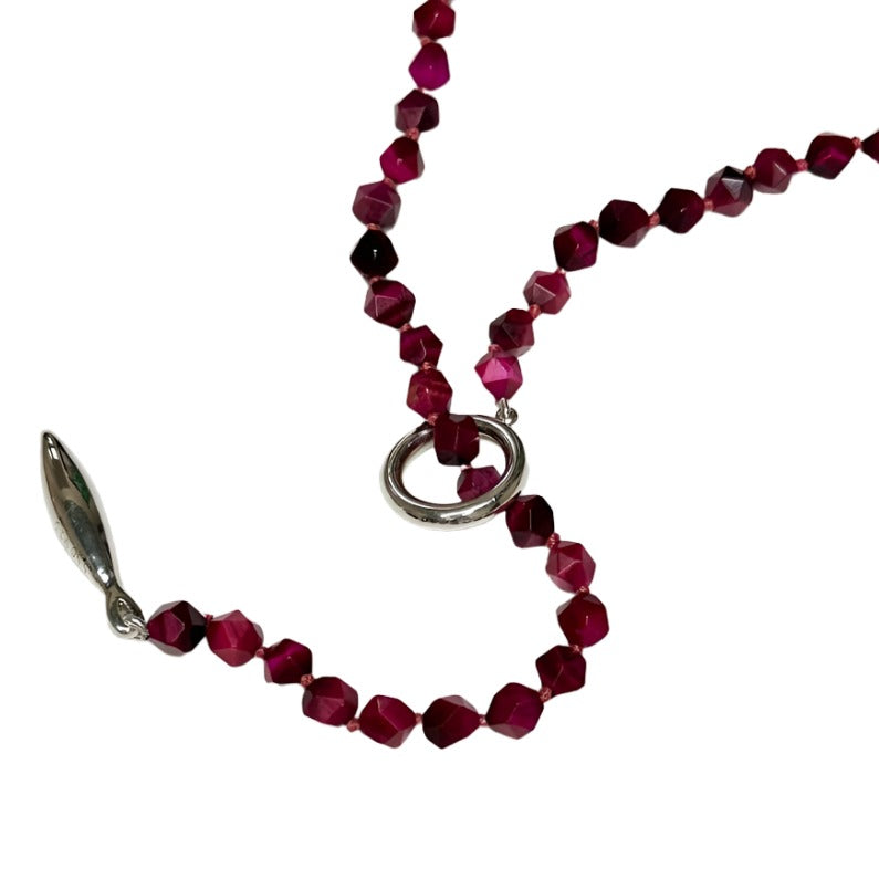 Simon Sebbag Pink Tiger Eye Necklace