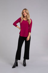 Sympli Tipped Go to Classic T Relax Magenta/Blk