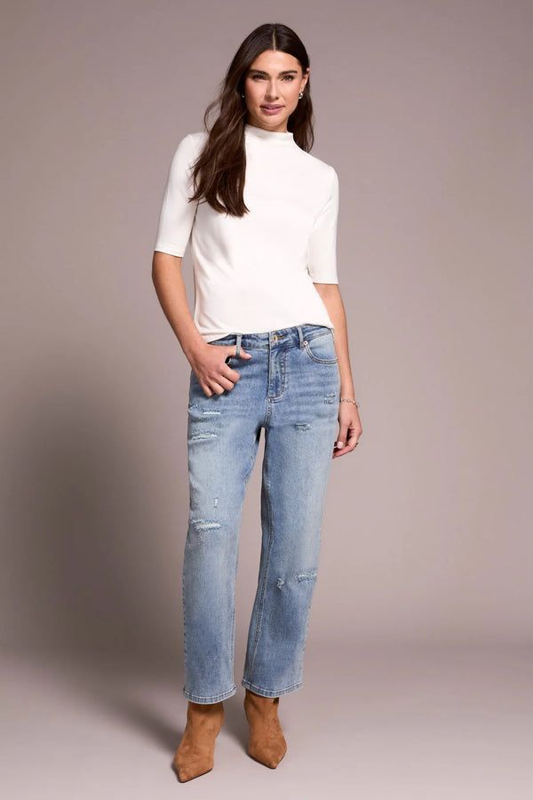 Tribal Classic Denim Audrey Girlfriend Jeans | Washed Blue