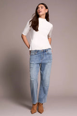 Tribal Classic Denim Audrey Girlfriend Jeans | Washed Blue