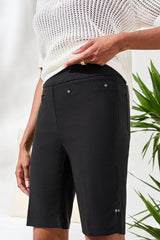 Tribal Flatten It® Pull-On Bermuda Shorts | Black