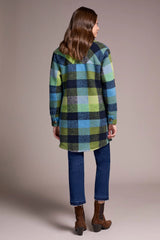 Tribal Knit Plaid Notch Collar Shacket | Nightfall