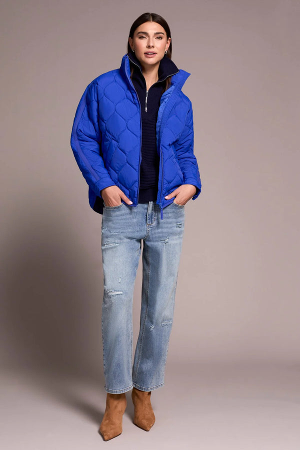 Tribal Lightweight Drop Shoulder Quilted Puffer | Lapis Blue