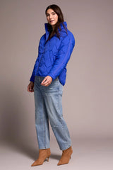 Tribal Lightweight Drop Shoulder Quilted Puffer | Lapis Blue