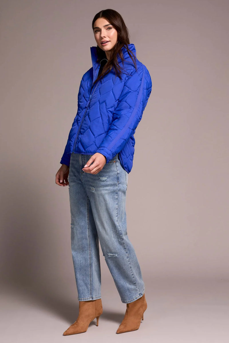 Tribal Lightweight Drop Shoulder Quilted Puffer | Lapis Blue