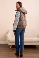 Tribal Quilted Puffer Vest with Removable Hood | Fossil